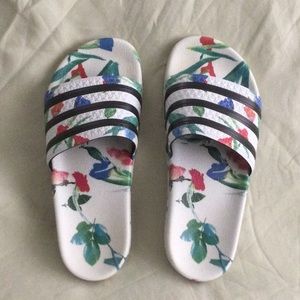 Women’s Adidas floral slides